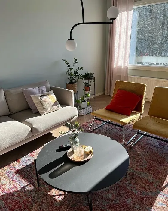 Stylish living room interior Tikkurila Sea Smoke X447