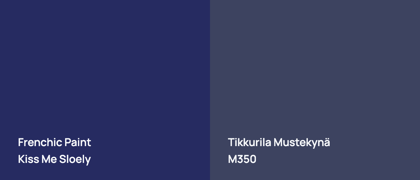 Frenchic Paint  Kiss Me Sloely vs Tikkurila Mustekynä M350