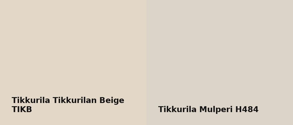 Tikkurila Tikkurilan Beige TIKB vs Tikkurila Mulperi H484