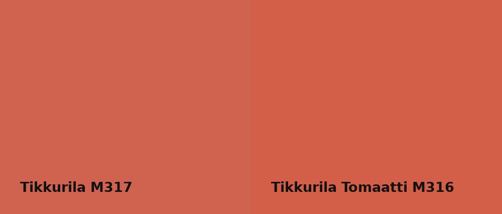 Tikkurila  M317 vs Tikkurila Tomaatti M316