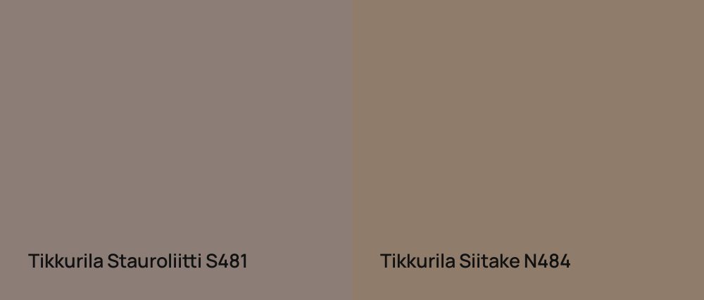Tikkurila Stauroliitti S481 vs Tikkurila Siitake N484