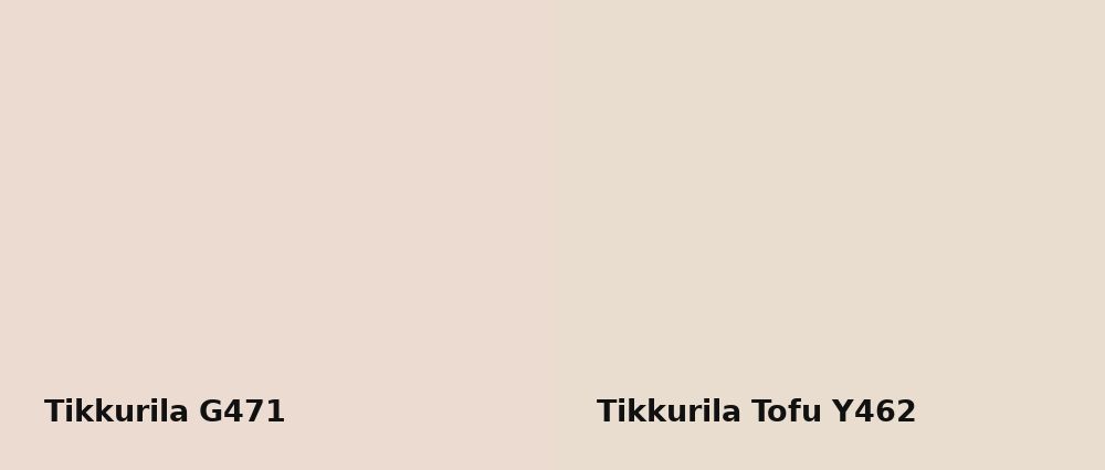 Tikkurila  G471 vs Tikkurila Tofu Y462