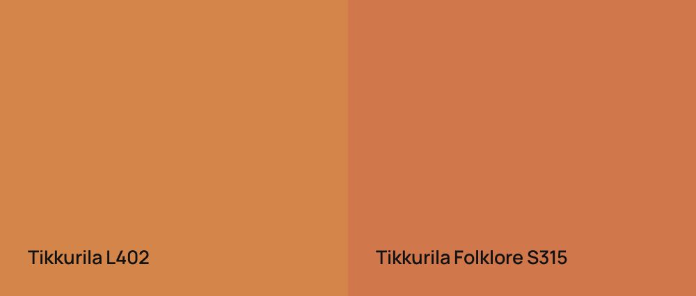 Tikkurila  L402 vs Tikkurila Folklore S315
