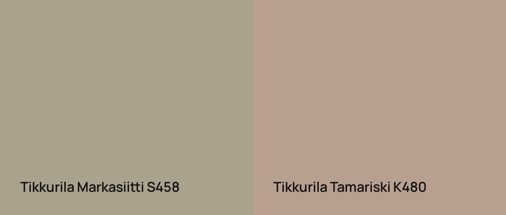 Tikkurila Markasiitti S458 vs Tikkurila Tamariski K480