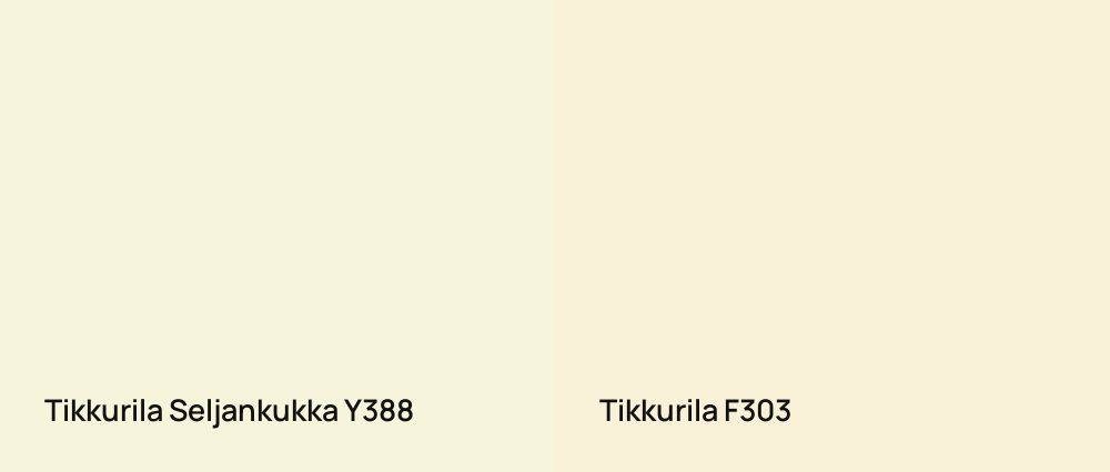 Tikkurila Seljankukka Y388 vs Tikkurila  F303