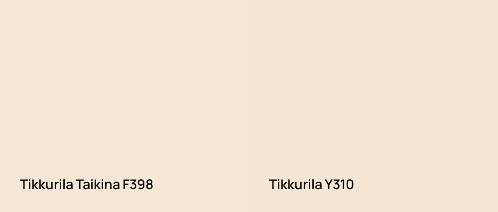 Tikkurila Taikina F398 vs Tikkurila  Y310