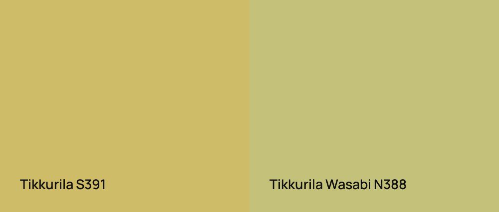 Tikkurila  S391 vs Tikkurila Wasabi N388