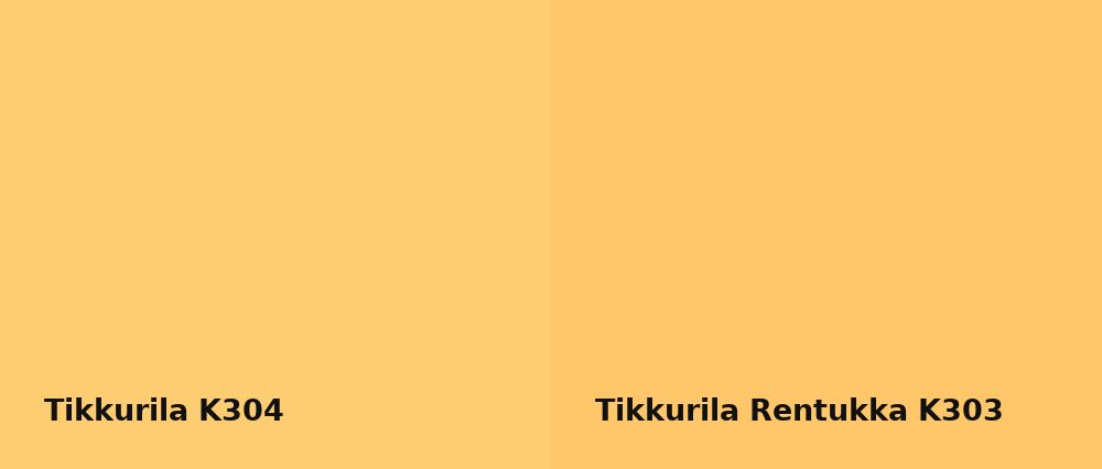 Tikkurila  K304 vs Tikkurila Rentukka K303