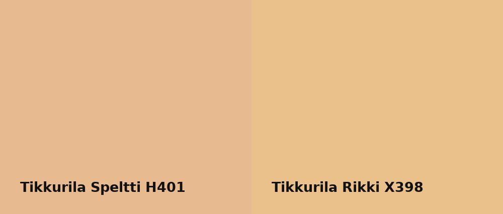 Tikkurila Speltti H401 vs Tikkurila Rikki X398