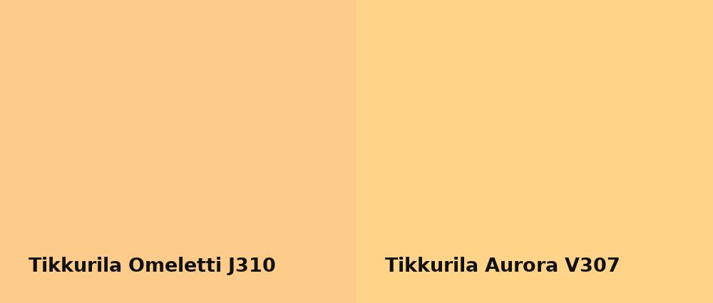 Tikkurila Omeletti J310 vs Tikkurila Aurora V307