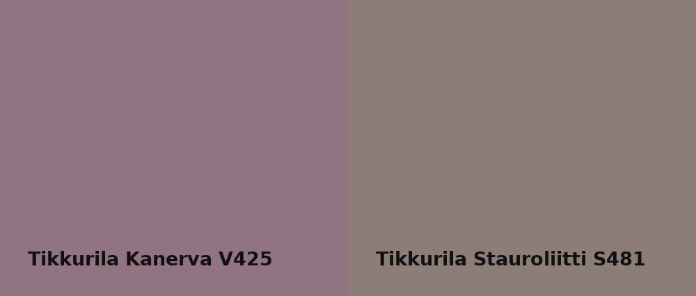 Tikkurila Kanerva V425 vs Tikkurila Stauroliitti S481