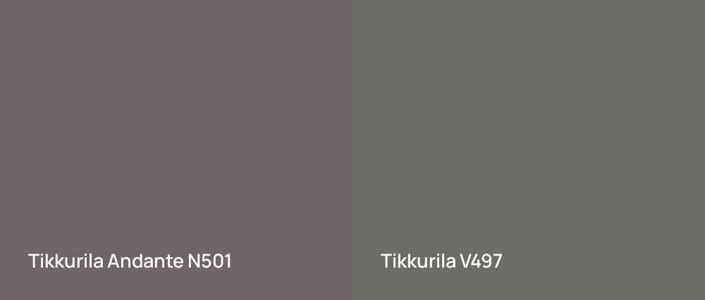 Tikkurila Andante N501 vs Tikkurila  V497