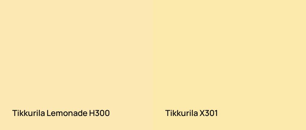 Tikkurila Lemonade H300 vs Tikkurila  X301