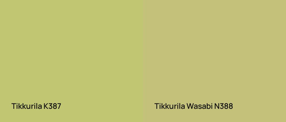 Tikkurila  K387 vs Tikkurila Wasabi N388