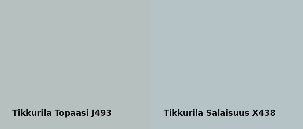 Tikkurila Topaasi J493 vs Tikkurila Salaisuus X438