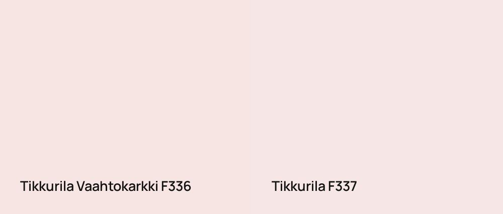 Tikkurila Vaahtokarkki F336 vs Tikkurila  F337