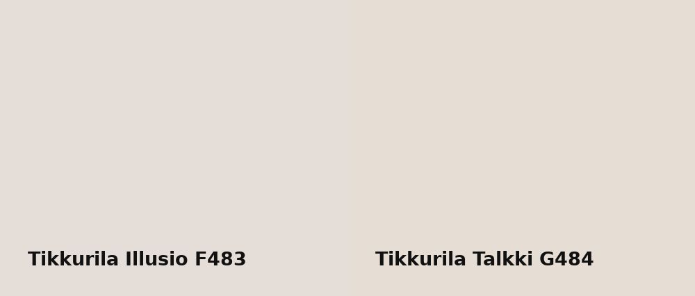 Tikkurila Illusio F483 vs Tikkurila Talkki G484