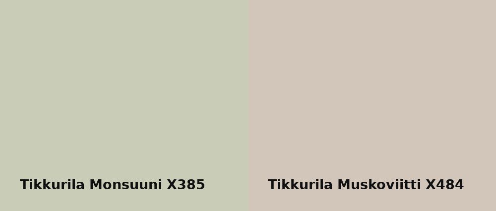 Tikkurila Monsuuni X385 vs Tikkurila Muskoviitti X484
