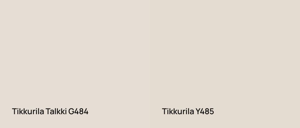 Tikkurila Talkki G484 vs Tikkurila  Y485