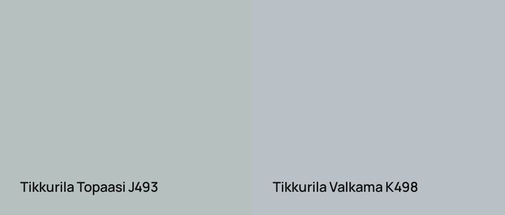 Tikkurila Topaasi J493 vs Tikkurila Valkama K498