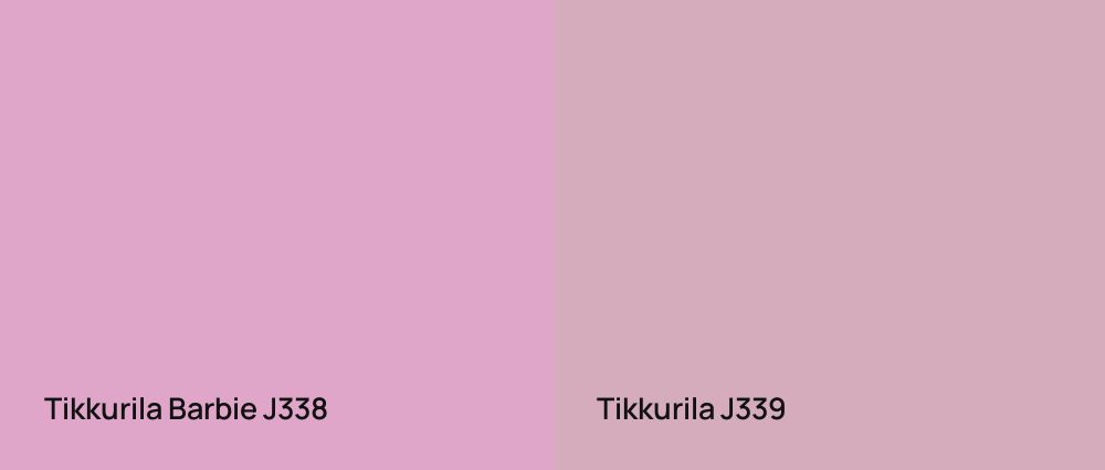 Tikkurila Barbie J338 vs Tikkurila  J339