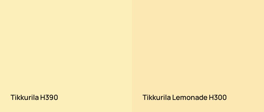 Tikkurila  H390 vs Tikkurila Lemonade H300