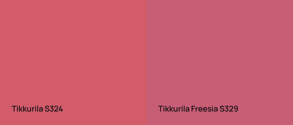 Tikkurila  S324 vs Tikkurila Freesia S329