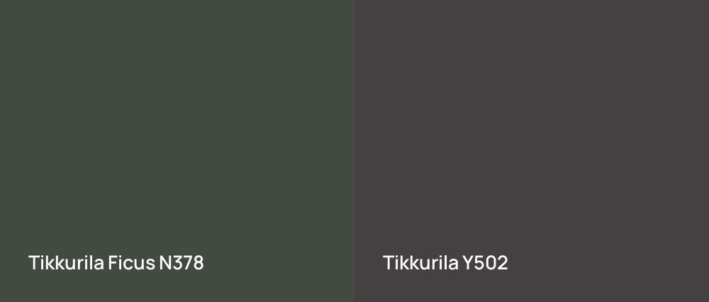 Tikkurila Ficus N378 vs Tikkurila  Y502