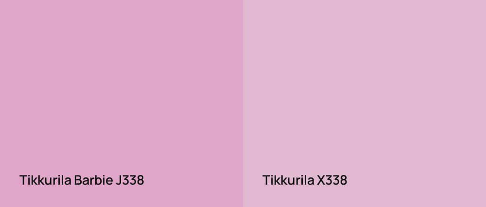 Tikkurila Barbie J338 vs Tikkurila  X338