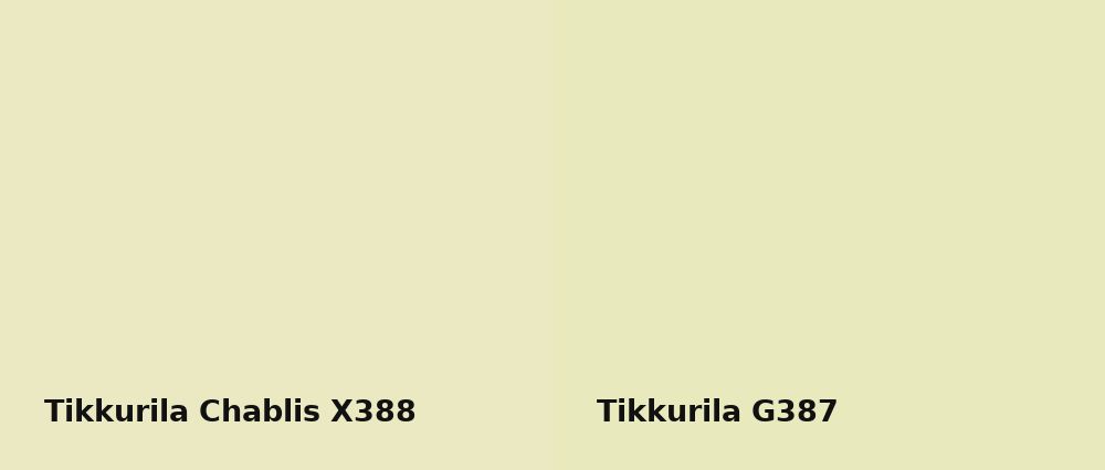 Tikkurila Chablis X388 vs Tikkurila  G387