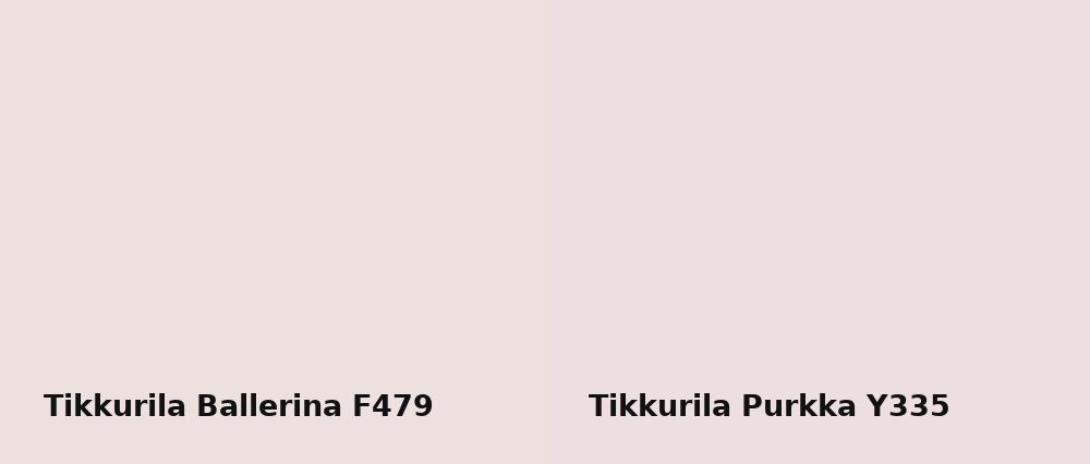 Tikkurila Ballerina F479 vs Tikkurila Purkka Y335