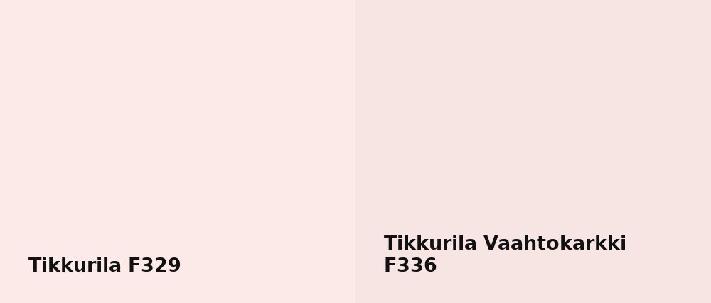 Tikkurila  F329 vs Tikkurila Vaahtokarkki F336