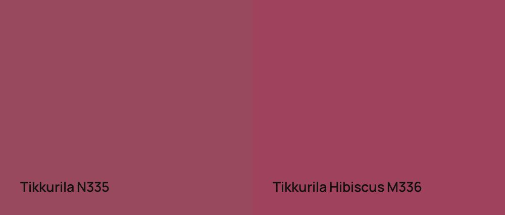 Tikkurila  N335 vs Tikkurila Hibiscus M336