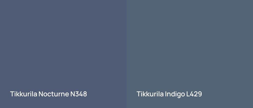 Tikkurila Nocturne N348 vs Tikkurila Indigo L429