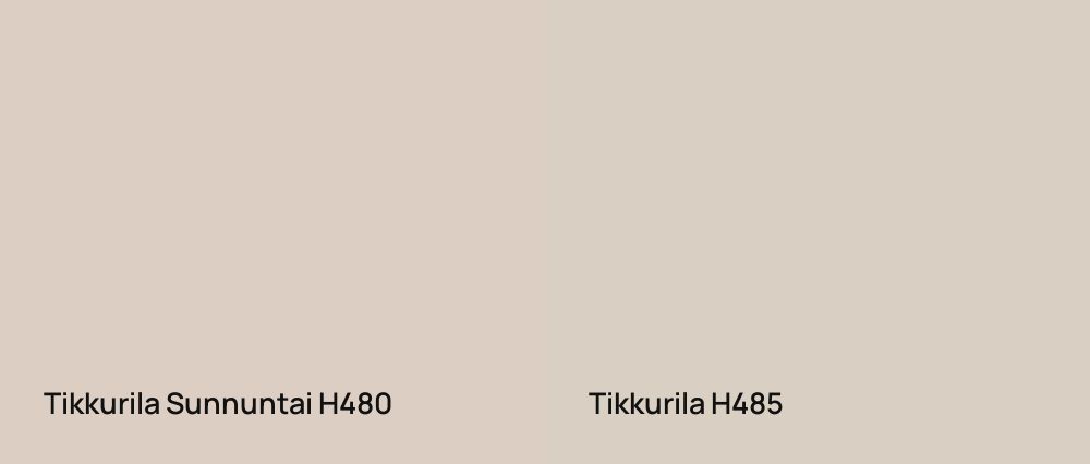 Tikkurila Sunnuntai H480 vs Tikkurila  H485