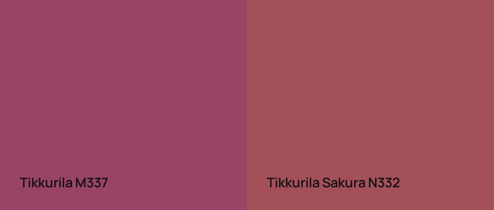 Tikkurila  M337 vs Tikkurila Sakura N332
