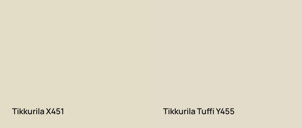 Tikkurila  X451 vs Tikkurila Tuffi Y455