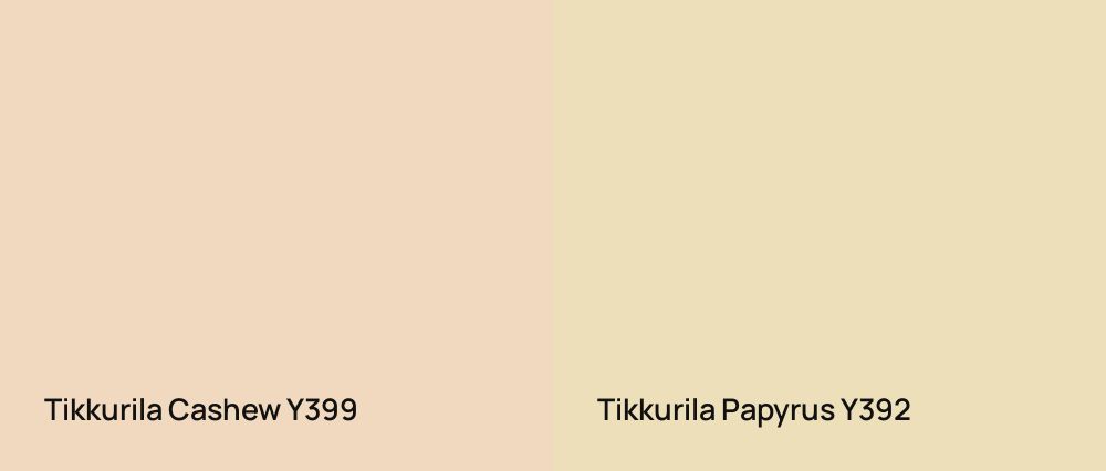 Tikkurila Cashew Y399 vs Tikkurila Papyrus Y392
