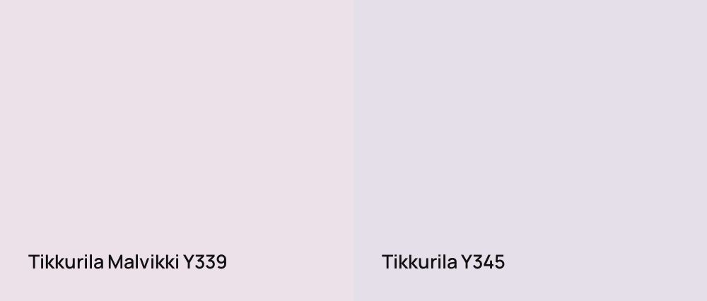 Tikkurila Malvikki Y339 vs Tikkurila  Y345