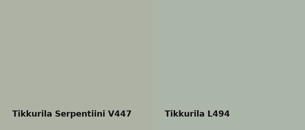 Tikkurila Serpentiini V447 vs Tikkurila  L494