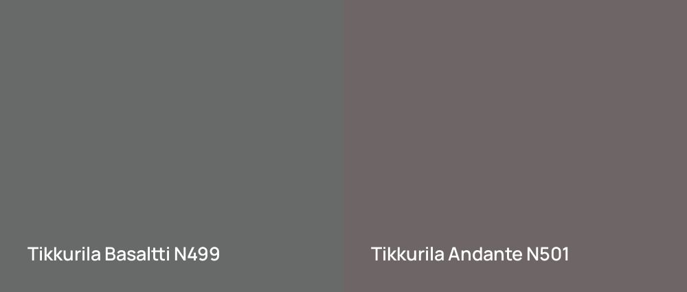 Tikkurila Basaltti N499 vs Tikkurila Andante N501