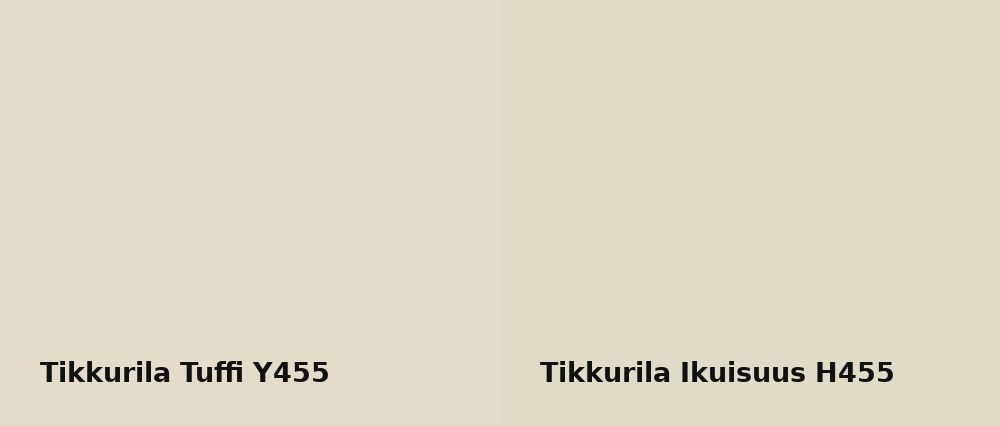 Tikkurila Tuffi Y455 vs Tikkurila Ikuisuus H455