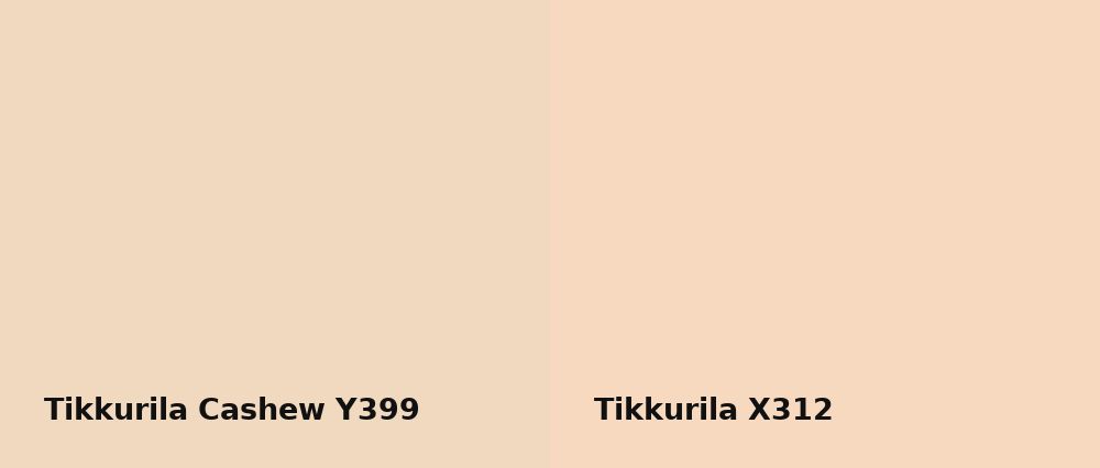 Tikkurila Cashew Y399 vs Tikkurila  X312