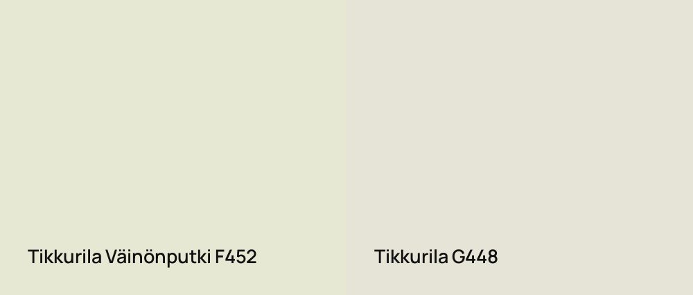Tikkurila Väinönputki F452 vs Tikkurila  G448
