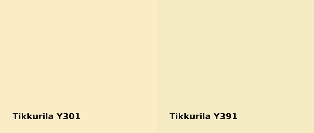 Tikkurila  Y301 vs Tikkurila  Y391