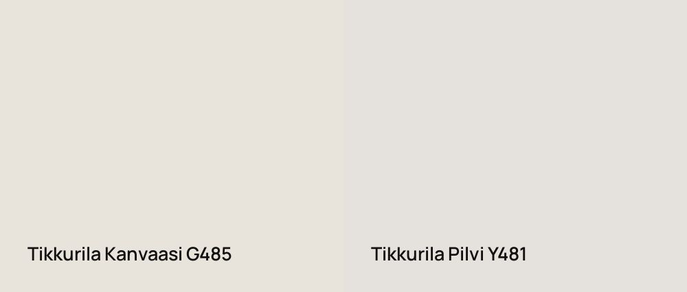 Tikkurila Kanvaasi G485 vs Tikkurila Pilvi Y481