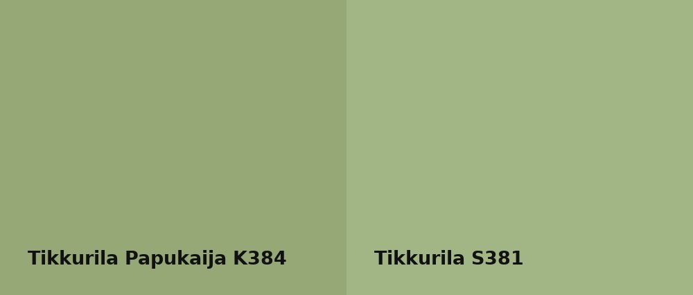 Tikkurila Papukaija K384 vs Tikkurila  S381