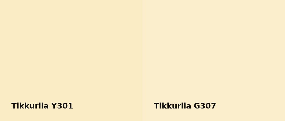 Tikkurila  Y301 vs Tikkurila  G307