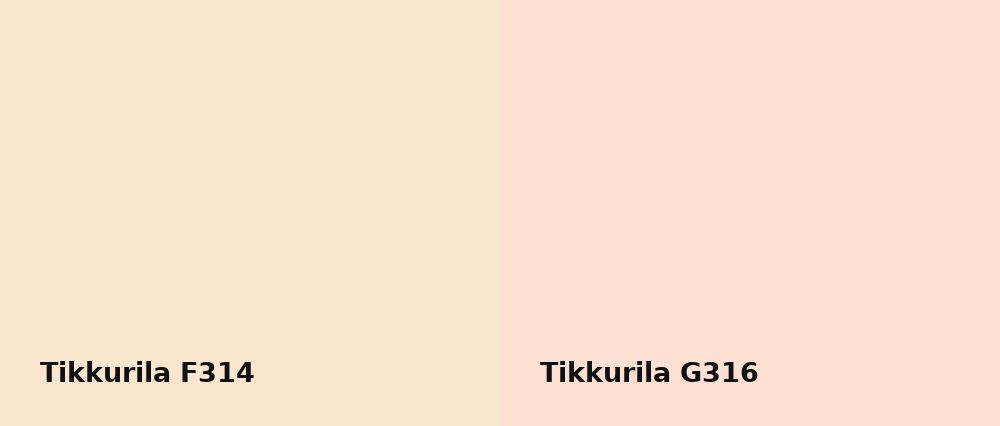 Tikkurila  F314 vs Tikkurila  G316