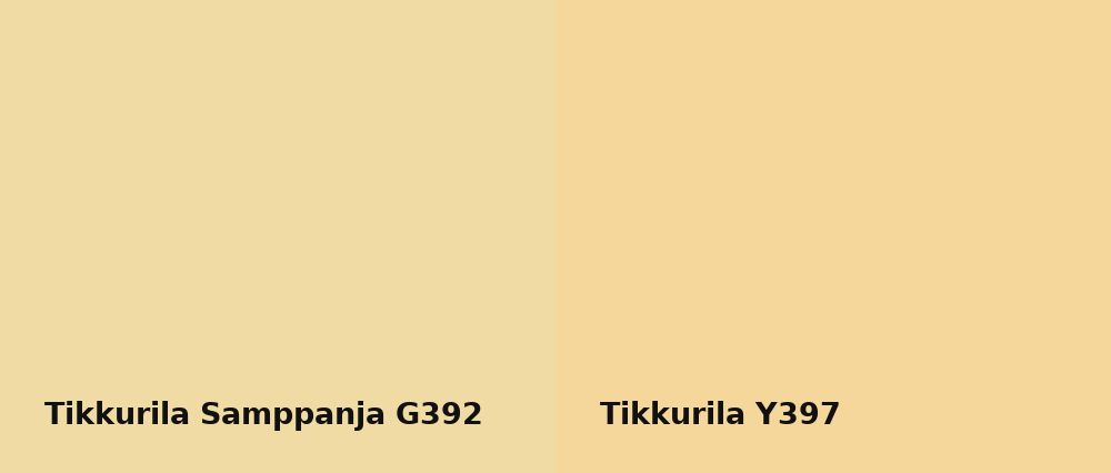 Tikkurila Samppanja G392 vs Tikkurila  Y397